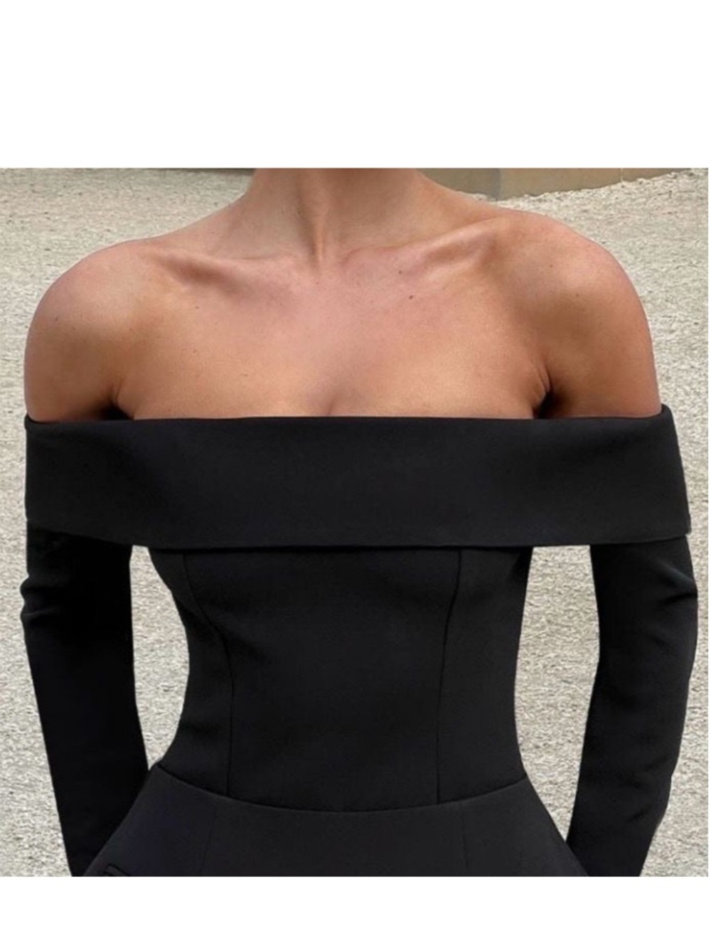 Babyboo Geneva Black Off Shoulder Top Size M Bardot Corset Fitted Chic NWT